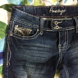 Embellished Dark Amethyst Skinny Jeans
